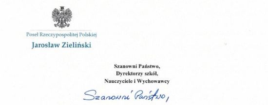 Ilustracja do artykułu List Posła Rzeczypospolitej Polskiej Pana Jarosława Zielińskiego z okazji Dnia Edukacji Narodowej 1.JPG